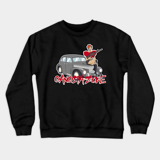 Gangsta Zone Girl Design for Gangster Fans Crewneck Sweatshirt by c1337s